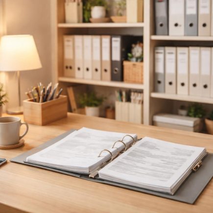 bureau-rangé-etagere-ouverte-lumiere-douce