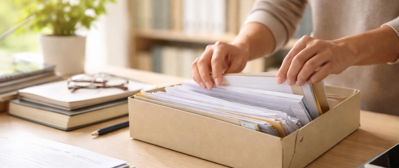 personne-triant-dossier-table-etageres