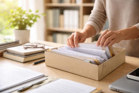 personne-triant-dossier-table-etageres
