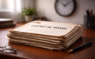 contrats-anciens-bureau-bois-horloge