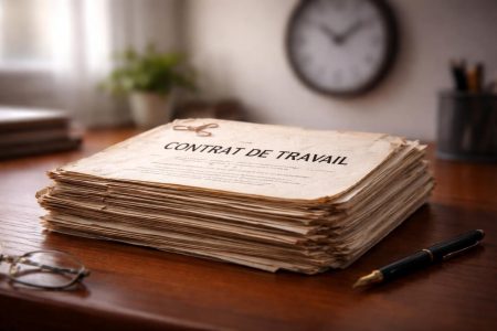 contrats-anciens-bureau-bois-horloge