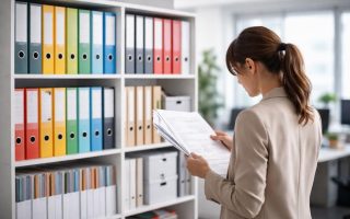 etagere-classeurs-personne-examine-documents