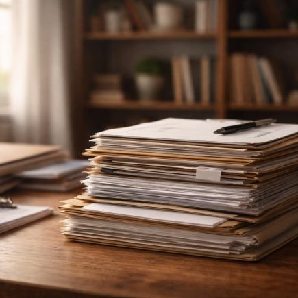 table-bois-documents-etageres-livres