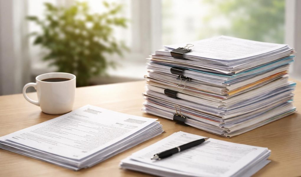 comptoir-documents-tasse-cafe-plante