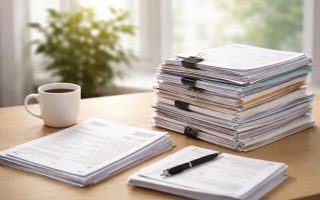 comptoir-documents-tasse-cafe-plante