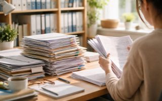 bureau-ensoleille-documents-rayonnages-classeurs