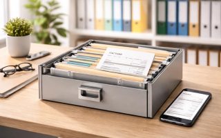 bureau-moderne-classeur-telephone-documents